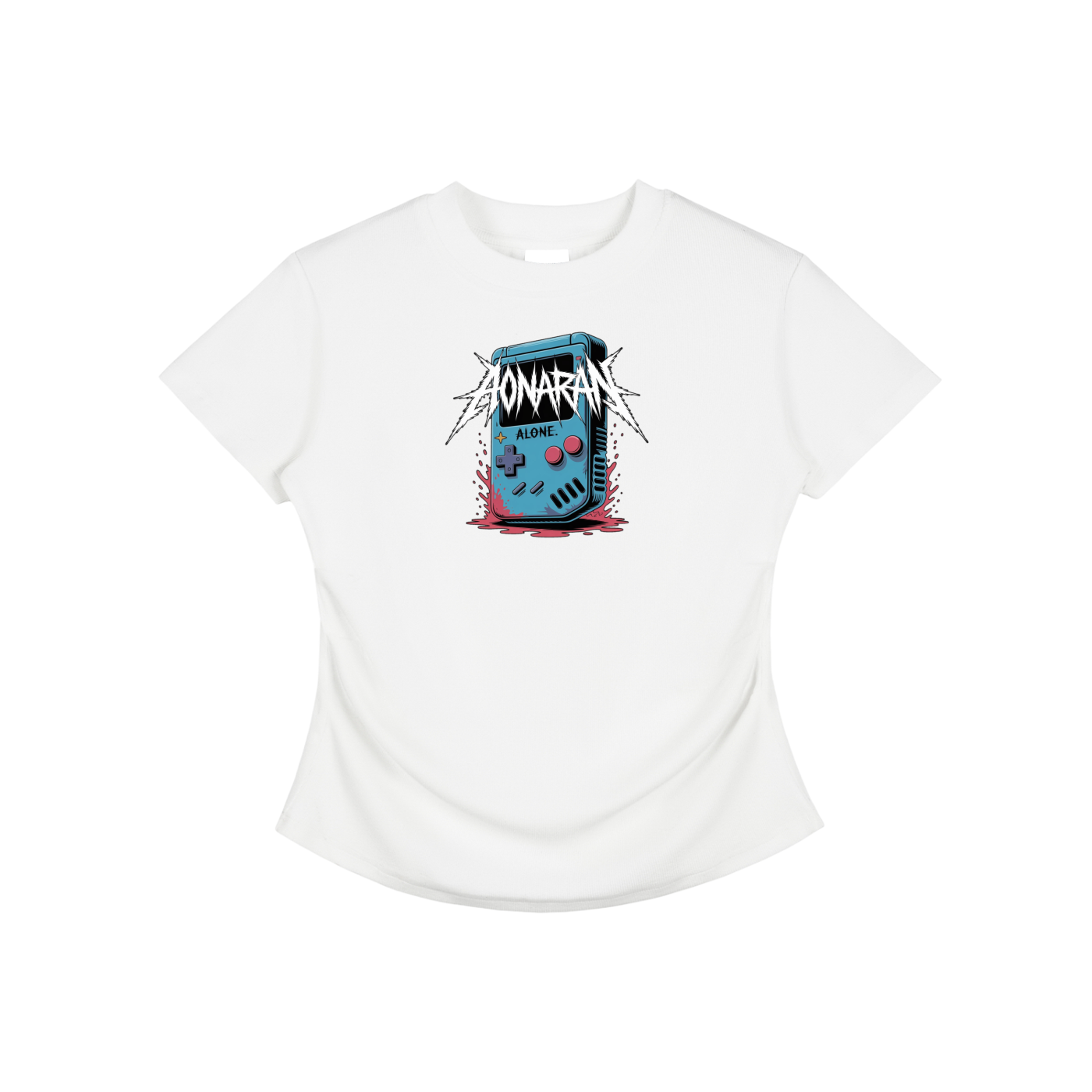 Aonaran GamerX Vintaged-Wash Bodycon Cotton T-Shirt