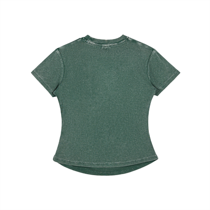 Aonaran GamerX Vintaged-Wash Bodycon Cotton T-Shirt
