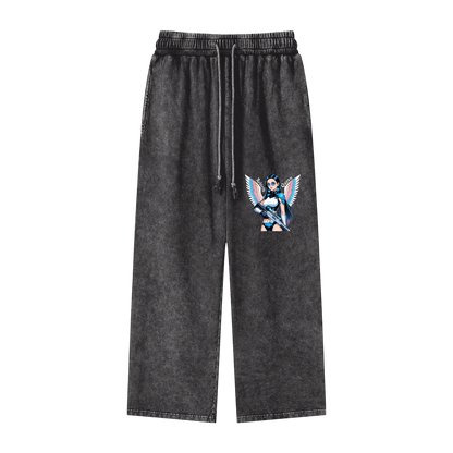 Livy J Acid Wash Straight Leg Pants