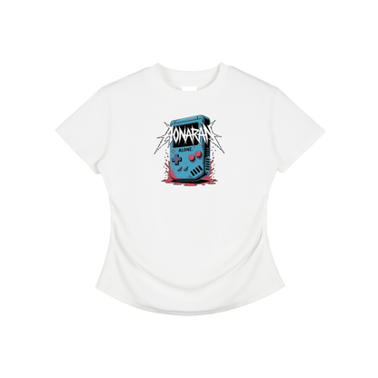 Aonaran GamerX Vintaged-Wash Bodycon Cotton T-Shirt