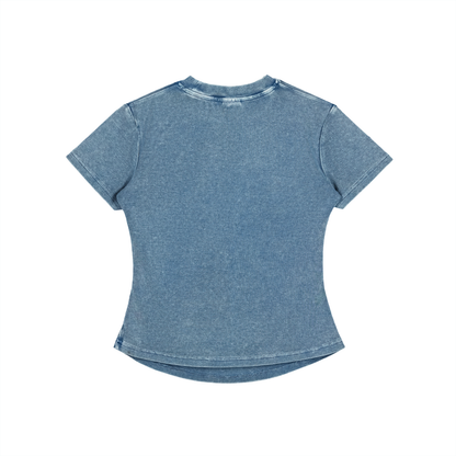 Aonaran GamerX Vintaged-Wash Bodycon Cotton T-Shirt