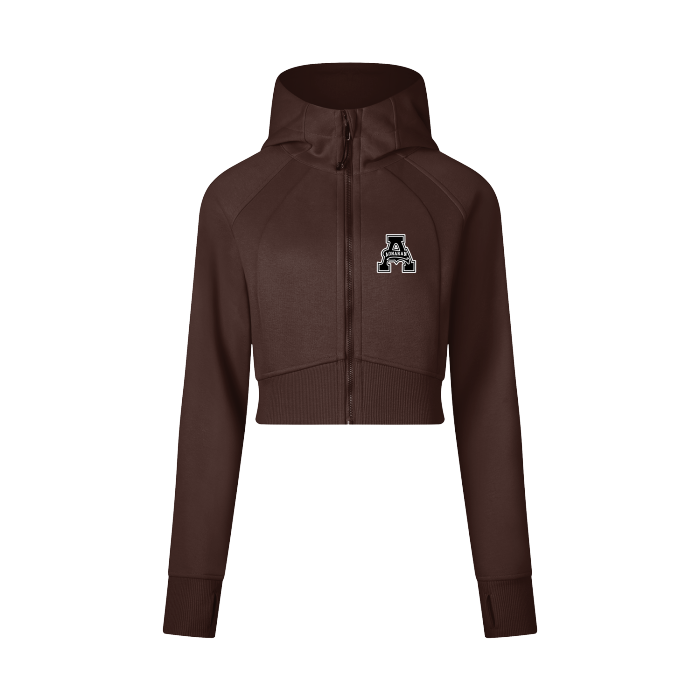 Aonaran Womens Cropped Zip-Through Hoodie