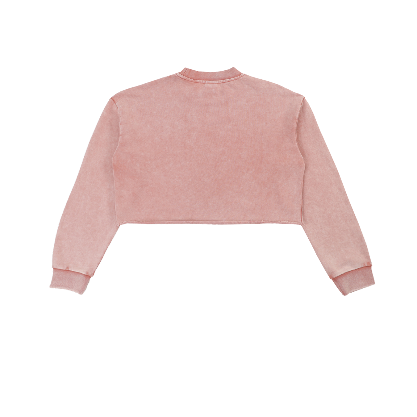 QueenSteph Snow Washed Raw Edge Cropped Sweatshirt