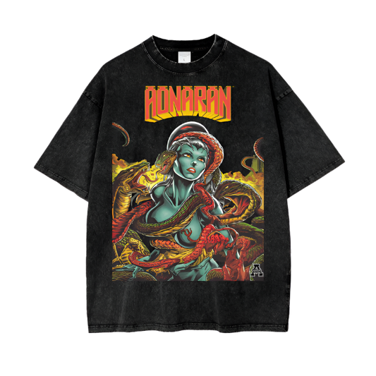 Aonaran Graphic Acid Wash Oversize T-Shirt