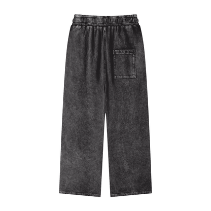 SaudiJae Acid Wash Straight Leg Pants