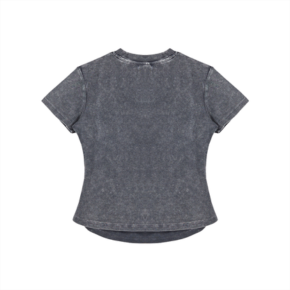 Aonaran GamerX Vintaged-Wash Bodycon Cotton T-Shirt