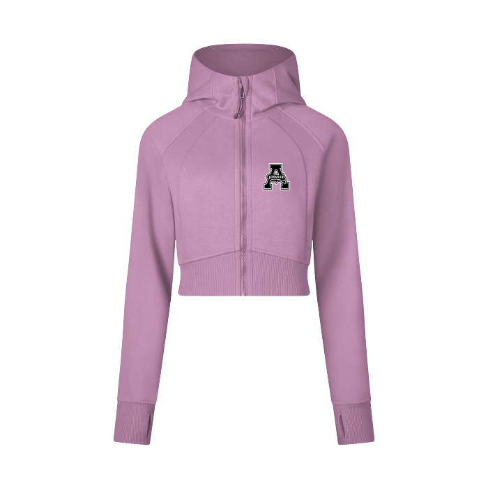 Aonaran Womens Cropped Zip-Through Hoodie